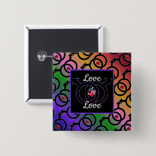 Gay Marriage Love Is Love Rainbow Button