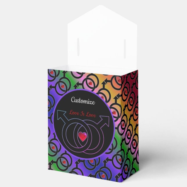 Gay Marriage Love Is Love Rainbow Tent Favour Box (Opened)
