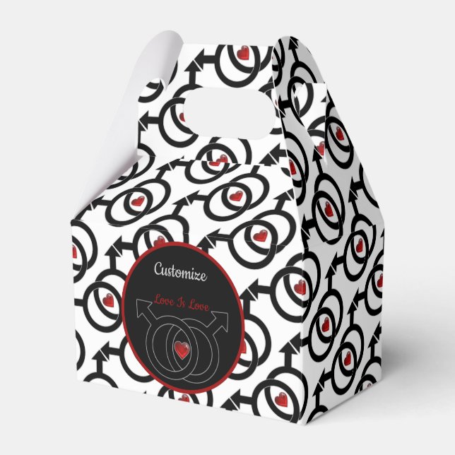 Gay Marriage Love Is Love White Gable Favour Box (Front Side)