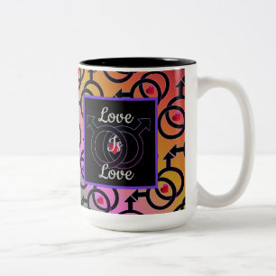 Gay Marriage Personalised Love Is Love Rainbow Mug