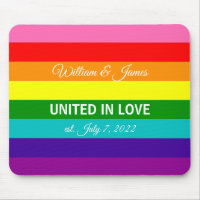 Gay Marriage Rainbow Flag LGBT Custom Text