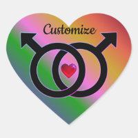 Gay Marriage Rainbow Heart Sticker
