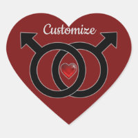 Gay Marriage Red Heart Sticker