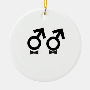 Gay Marriage T-shirt Ceramic Tree Decoration