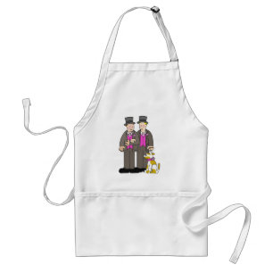 Gay Marriage Two Grooms and a Dog Standard Apron