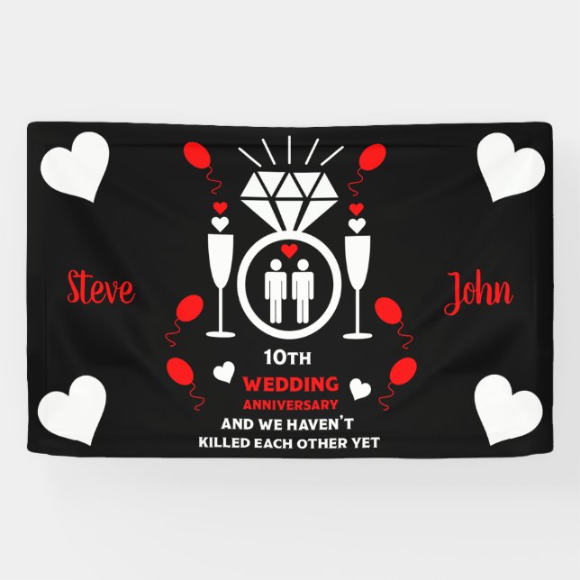 Gay Men 10th Wedding Anniversary   Banner (Horizontal)