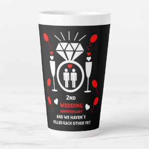Gay Men 2nd Wedding Anniversary   Latte Mug