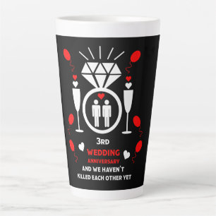 Gay Men 3rd Wedding Anniversary   Latte Mug
