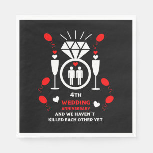 Gay Men 4th Wedding Anniversary Napkin