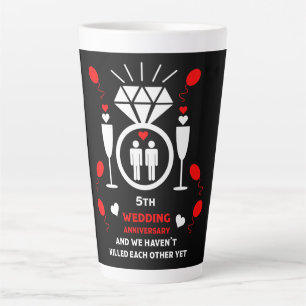 Gay Men 5th Wedding Anniversary   Latte Mug