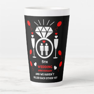 Gay Men 5th Wedding Anniversary   Latte Mug