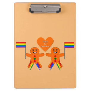Gay Men Christmas Gingerbread Couple Clipboard