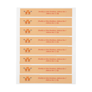 Gay Men Christmas Gingerbread Couple Custom Wraparound Address Label