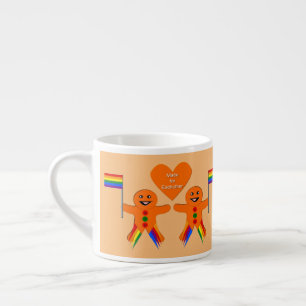 Gay Men Christmas Gingerbread Couple Espresso Cup