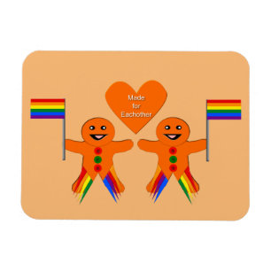 Gay Men Christmas Gingerbread Couple Magnet