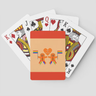Gay Men Christmas Gingerbread Couple Playing Cards