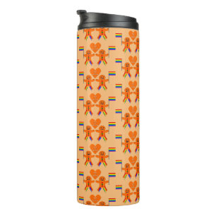 Gay Men Christmas Gingerbread Couple Thermal Tumbler