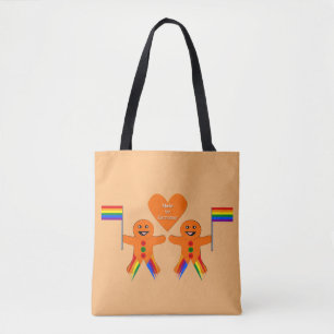 Gay Men Christmas Gingerbread Couple Tote Bag