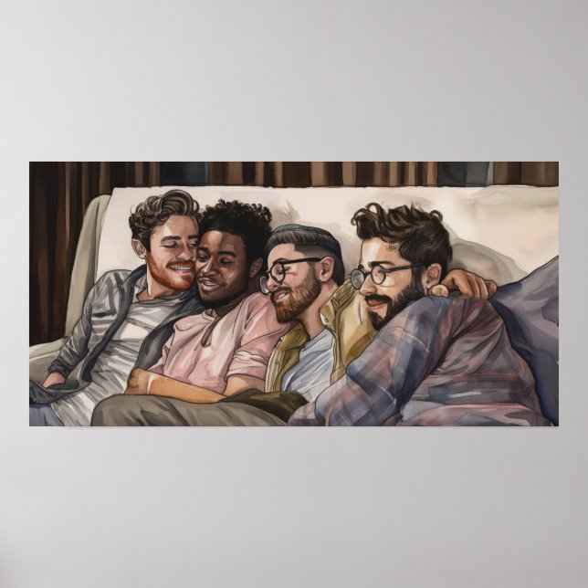 Gay men hanging out poster (Front)