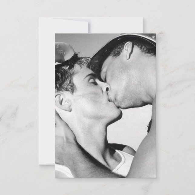 GAY MEN KISSING LGBTQ THANK YOU CARD (Front)
