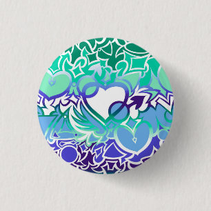 Gay Men MLM Pride Squiggle 3 Cm Round Badge
