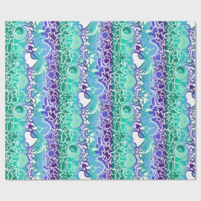 Gay Men MLM Pride Squiggle Wrapping Paper (Flat)