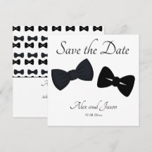 Gay men Modern  Black White Save the  Date Wedding