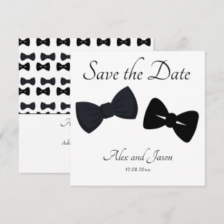 Gay men Modern  Black White Save the  Date Wedding