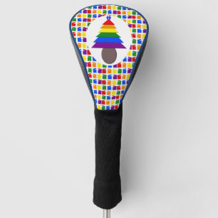 Gay Men Rainbow Christmas Tree and Presents Golf Head Cover