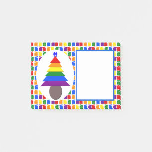 Gay Men Rainbow Christmas Tree and Presents Post-it Notes