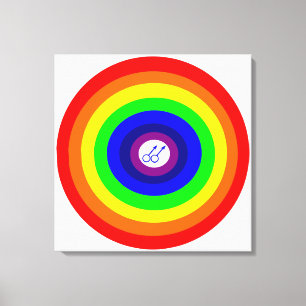 Gay Men Round Rainbow Canvas Print