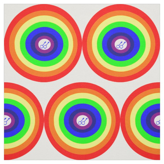 Gay Men Round Rainbow Craft Fabric (Swatch)