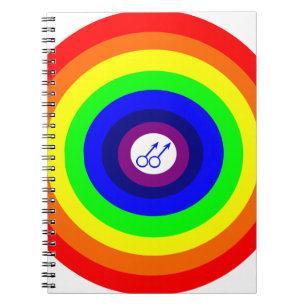 Gay Men Round Rainbow Customisable Notebook