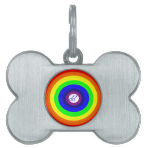 Gay Men Round Rainbow Pet Tag