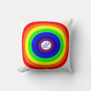 Gay Men Round Rainbow Pillow