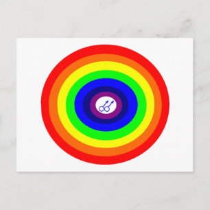Gay Men Round Rainbow Postcard