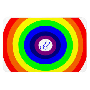 Gay Men Round Rainbow Premium Magnet