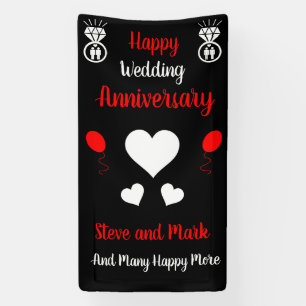 Gay Men Wedding Anniversary Banner
