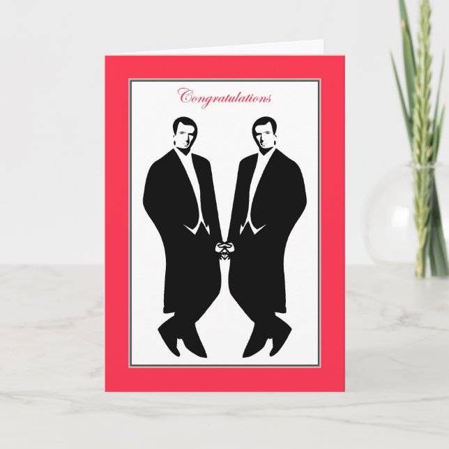 Gay Men Wedding Congratulations Commitment Male Card (Front)