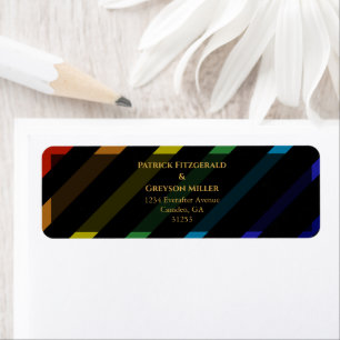 Gay Men Wedding Elegant Rainbow Address