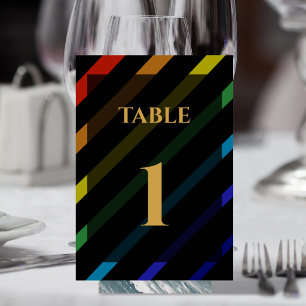 Gay Men Wedding Elegant Rainbow Table Number