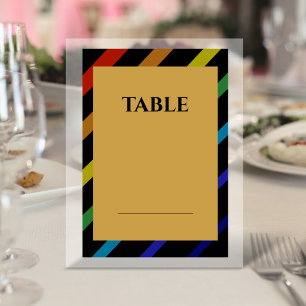 Gay Men Wedding Elegant Rainbow Table Number