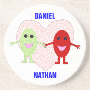 Gay Mens Love Heart Grapes Custom Coasters