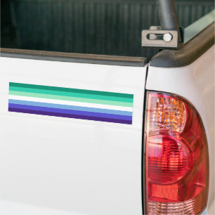 Gay Mens Pride Flag (Azure & Blue) Bumper Sticker