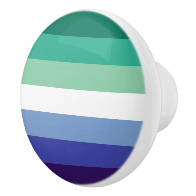 Gay Men's Pride, Striped Print, LGBTQ PRIDE Ceramic Knob (Right)