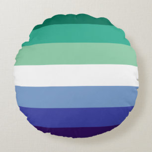 Gay Men's Pride, Striped Print, LGBTQ PRIDE Round Cushion