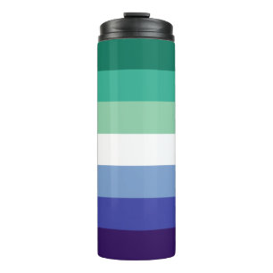 Gay Men's Pride, Striped Print, LGBTQ PRIDE Thermal Tumbler