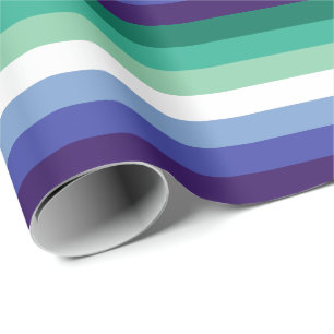 Gay Men's Pride, Striped Print, LGBTQ PRIDE Wrapping Paper
