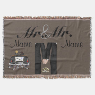 Gay Men's Wedding GIft Blanket Throw Custom