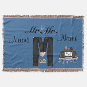Gay Men's Wedding GIft Blanket Throw Custom